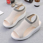 Sport Women's Comfortable Footwear Summer Platform Sandals Shoes Female Slip On Peep Toe Knitted Footwear Summer Sandals Women Shoes Female Slip On Elegant Sneakers Stevvex