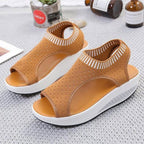 Sport Women's Comfortable Footwear Summer Platform Sandals Shoes Female Slip On Peep Toe Knitted Footwear Summer Sandals Women Shoes Female Slip On Elegant Sneakers Stevvex