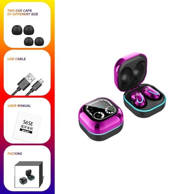 Sports Black Headphones Wireless Wearable Music Player Built-in Memory Sweatproof  WaterproofWireless Bluetooth Headphones 5.1 Gaming Headset In Ear HiFi Sports Noise Cancel Earphone For Smartphones LED Display For Sports Running Workout Stevvex
