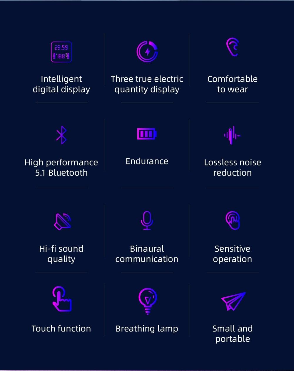 Sports Black Headphones Wireless Wearable Music Player Built-in Memory Sweatproof  WaterproofWireless Bluetooth Headphones 5.1 Gaming Headset In Ear HiFi Sports Noise Cancel Earphone For Smartphones LED Display For Sports Running Workout Stevvex