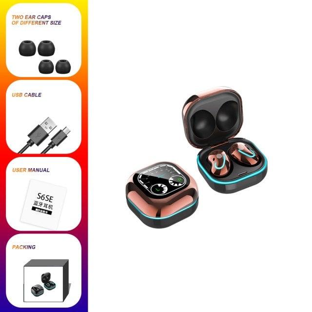 Sports Black Headphones Wireless Wearable Music Player Built-in Memory Sweatproof  WaterproofWireless Bluetooth Headphones 5.1 Gaming Headset In Ear HiFi Sports Noise Cancel Earphone For Smartphones LED Display For Sports Running Workout Stevvex