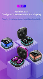 Sports Black Headphones Wireless Wearable Music Player Built-in Memory Sweatproof  WaterproofWireless Bluetooth Headphones 5.1 Gaming Headset In Ear HiFi Sports Noise Cancel Earphone For Smartphones LED Display For Sports Running Workout Stevvex