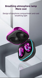 Sports Black Headphones Wireless Wearable Music Player Built-in Memory Sweatproof  WaterproofWireless Bluetooth Headphones 5.1 Gaming Headset In Ear HiFi Sports Noise Cancel Earphone For Smartphones LED Display For Sports Running Workout Stevvex