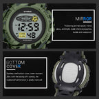 Sports Military Kids Digital Watches Student Childrens Watch Fashion Luminous Led Alarm Camouflage Green Waterproof Digital Sport Watches For Kids Birthday Presents Gifts Stevvex
