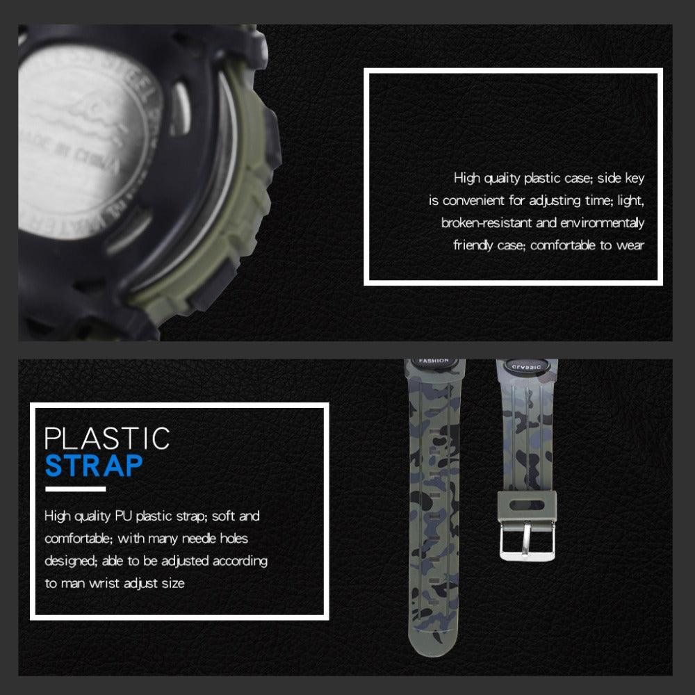 Sports Military Kids Digital Watches Student Childrens Watch Fashion Luminous Led Alarm Camouflage Green Waterproof Digital Sport Watches For Kids Birthday Presents Gifts Stevvex