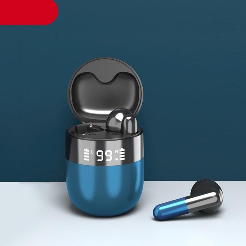 Sports WearableWireless  Headphones Fast Conecting Music Sweatproof Wireless Earbuds Smart LED Display Bluetooth Earphones HD Call Headphone With Microphone Touch Control Waterproof Headset With Charging Case 300mAH Stevvex