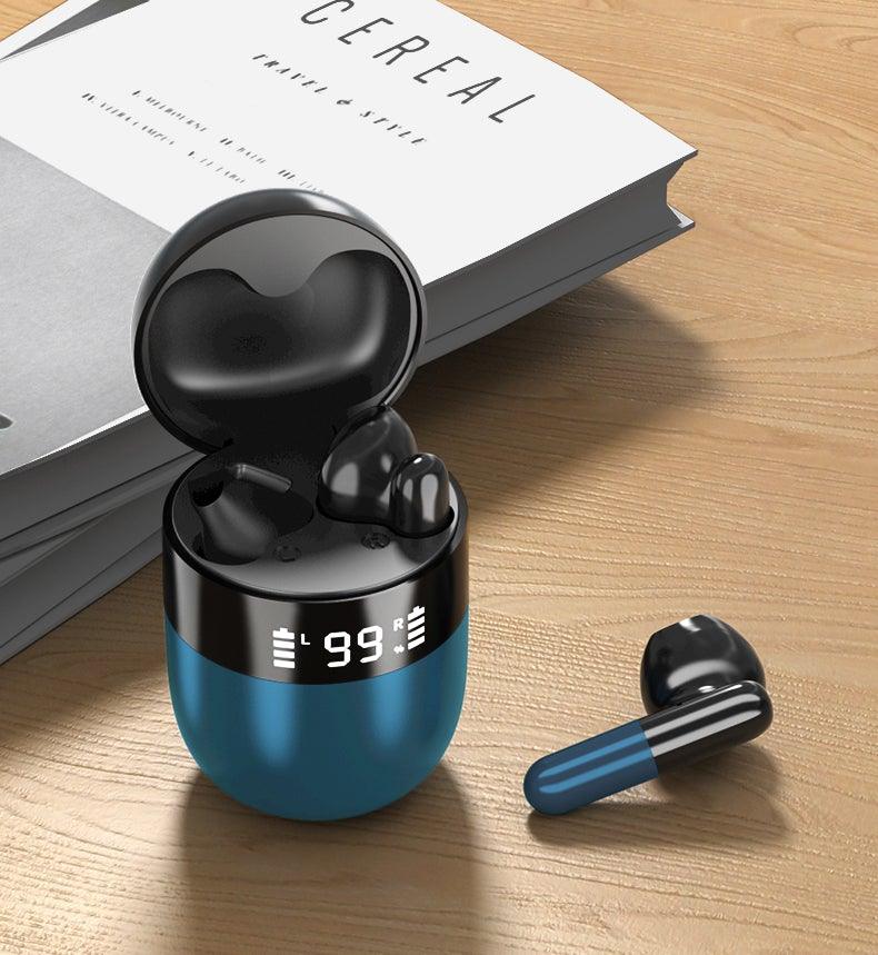 Sports WearableWireless  Headphones Fast Conecting Music Sweatproof Wireless Earbuds Smart LED Display Bluetooth Earphones HD Call Headphone With Microphone Touch Control Waterproof Headset With Charging Case 300mAH Stevvex