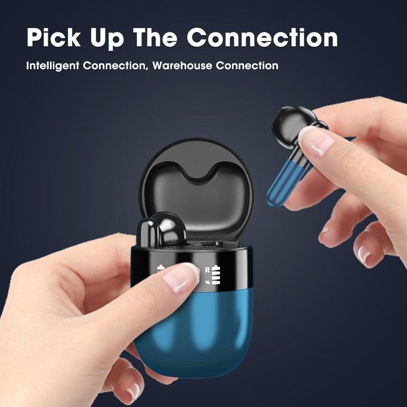 Sports WearableWireless  Headphones Fast Conecting Music Sweatproof Wireless Earbuds Smart LED Display Bluetooth Earphones HD Call Headphone With Microphone Touch Control Waterproof Headset With Charging Case 300mAH Stevvex