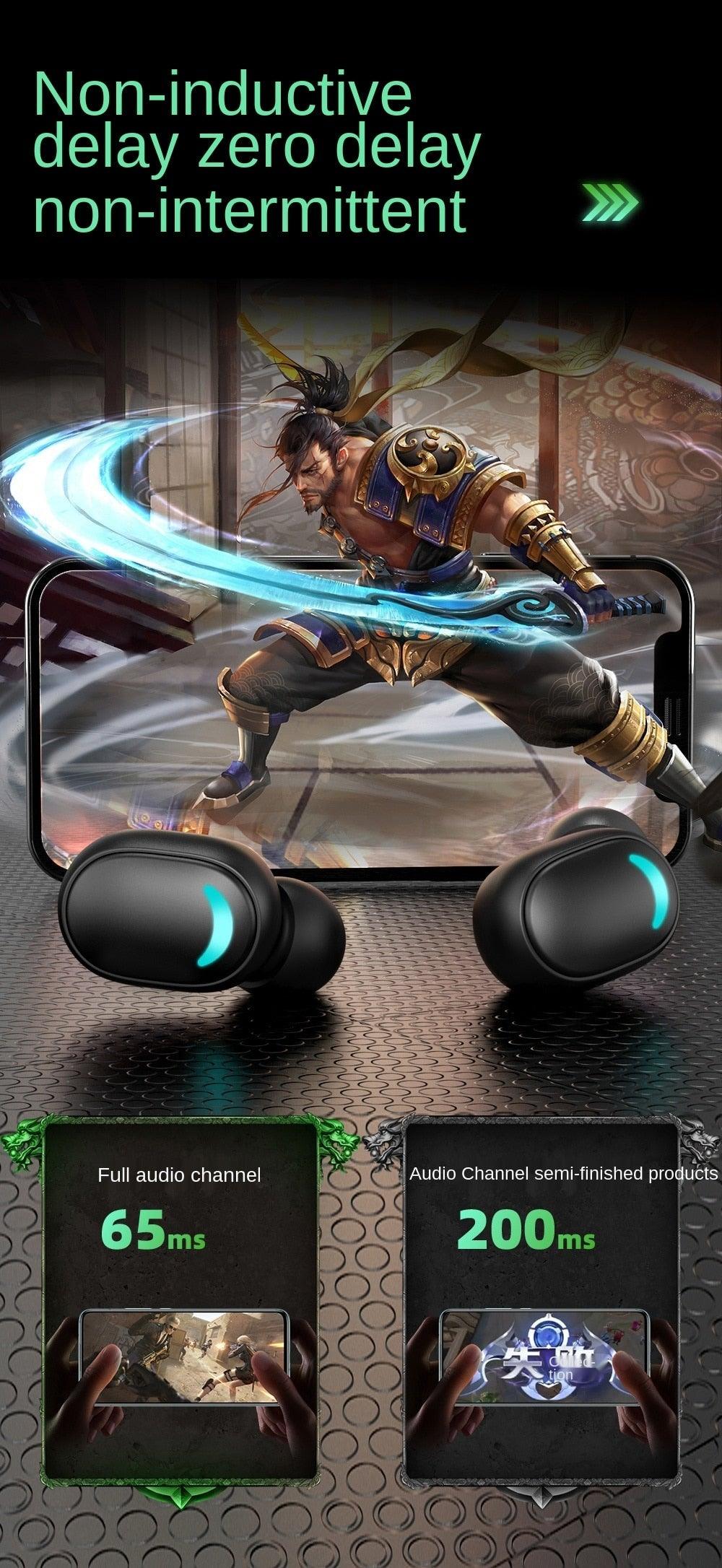 Sports Wireless Wearable Music Headphones Sweatproof LED Display Wireless Charging Case Bluetooth 5.1 Headset Game Real Earphone Radio In-ear Driver Headphones Earbuds For Outdoor Workout Stevvex