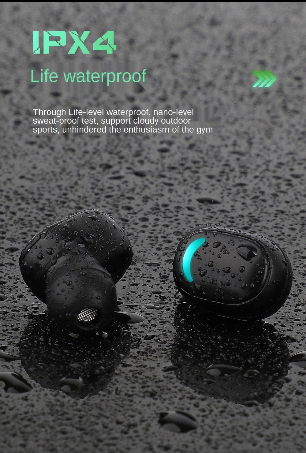 Sports Wireless Wearable Music Headphones Sweatproof LED Display Wireless Charging Case Bluetooth 5.1 Headset Game Real Earphone Radio In-ear Driver Headphones Earbuds For Outdoor Workout Stevvex