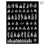 Spring Abtract Stripe Lines Flower Leaves 3D Nail Sticker Black White Butterfly Transfer Decals Slider Nail Art Decoration Decals Sticker For Pretty Girl Self-Adhesive Nail Decals Designer Nail Stickers for Acrylic Nail Art Decals Water Transfer Nail