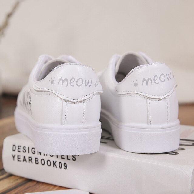 Spring Fashion Breathble Women Sneakers Leather Platform Shoes Women Lace Up Casual Shoes White Fashion Sneakers White PU Leather Platform Sneaker For Women Lace Up Walking Sneakers Stevvex