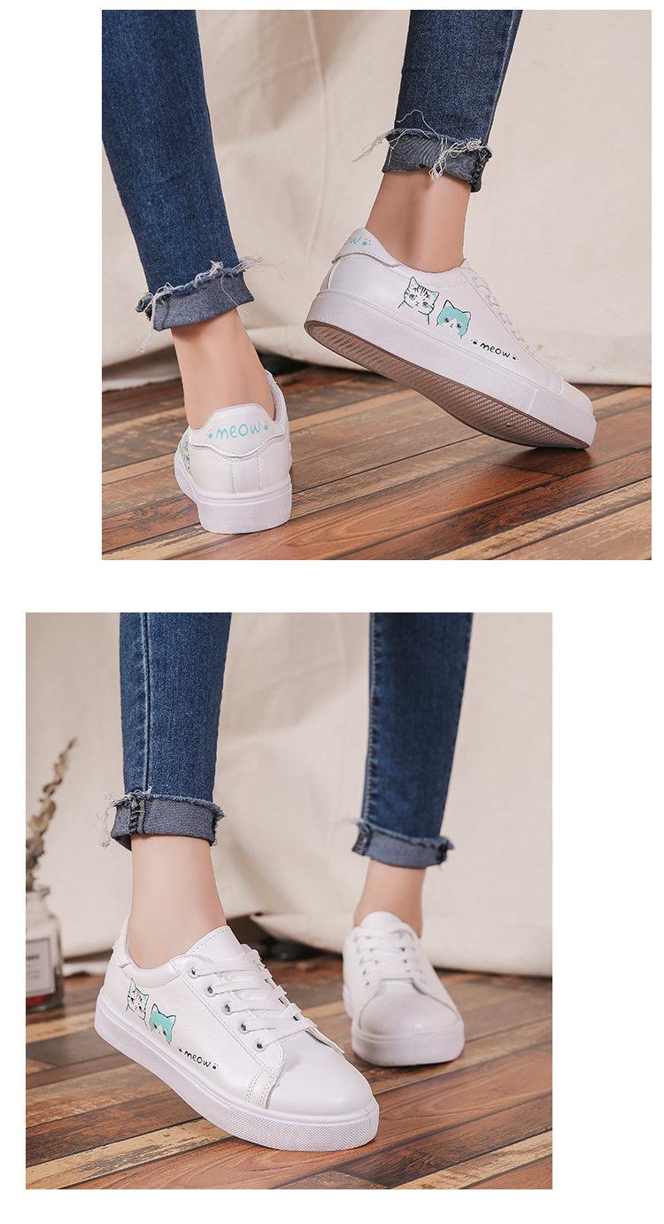 Spring Fashion Breathble Women Sneakers Leather Platform Shoes Women Lace Up Casual Shoes White Fashion Sneakers White PU Leather Platform Sneaker For Women Lace Up Walking Sneakers Stevvex