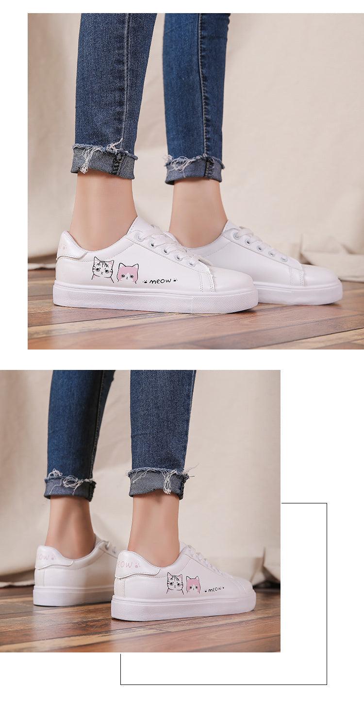 Spring Fashion Breathble Women Sneakers Leather Platform Shoes Women Lace Up Casual Shoes White Fashion Sneakers White PU Leather Platform Sneaker For Women Lace Up Walking Sneakers Stevvex