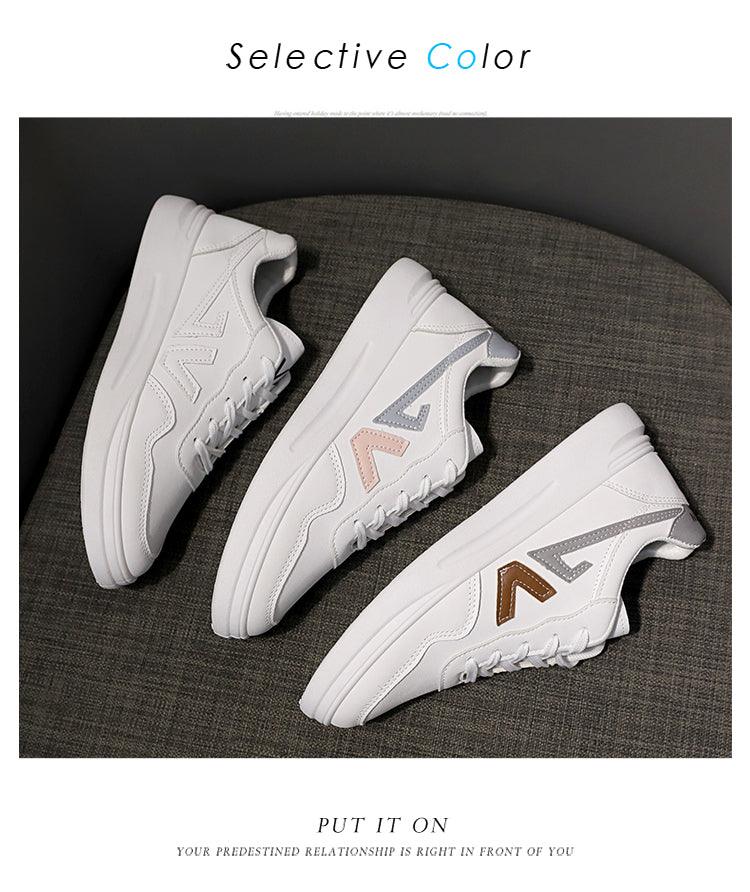 Spring Fashion Breathble Women Sneakers Leather Platform Shoes Women Lace Up Casual Shoes White Fashion Sneakers White PU Leather Platform Sneaker For Women Lace Up Walking Sneakers Stevvex