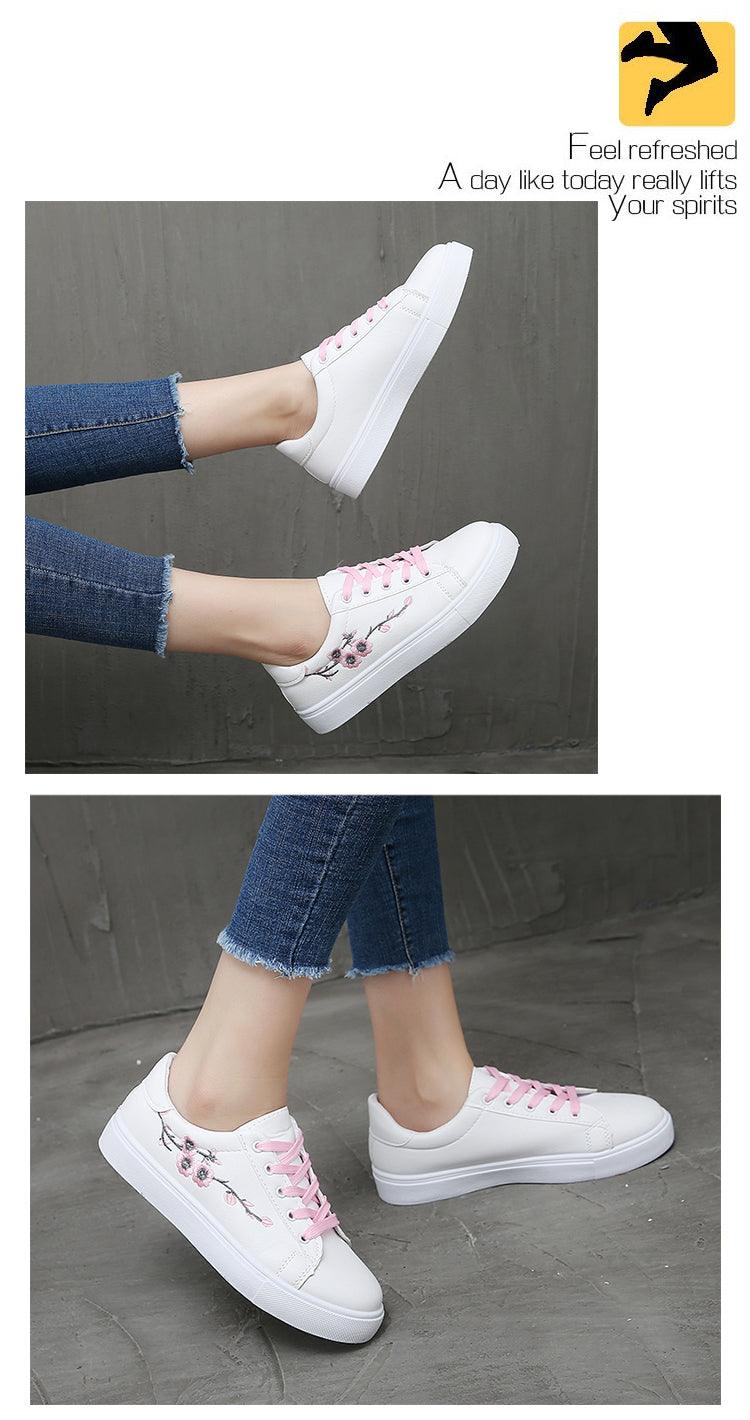 Spring Fashion Breathble Women Sneakers Leather Platform Shoes Women Lace Up Casual Shoes White Fashion Sneakers White PU Leather Platform Sneaker For Women Lace Up Walking Sneakers Stevvex