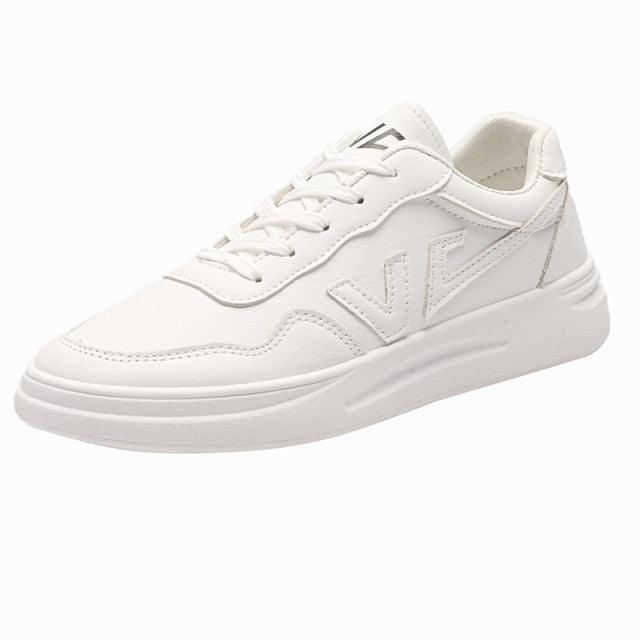 Spring Fashion Breathble Women Sneakers Leather Platform Shoes Women Lace Up Casual Shoes White Fashion Sneakers White PU Leather Platform Sneaker For Women Lace Up Walking Sneakers Stevvex