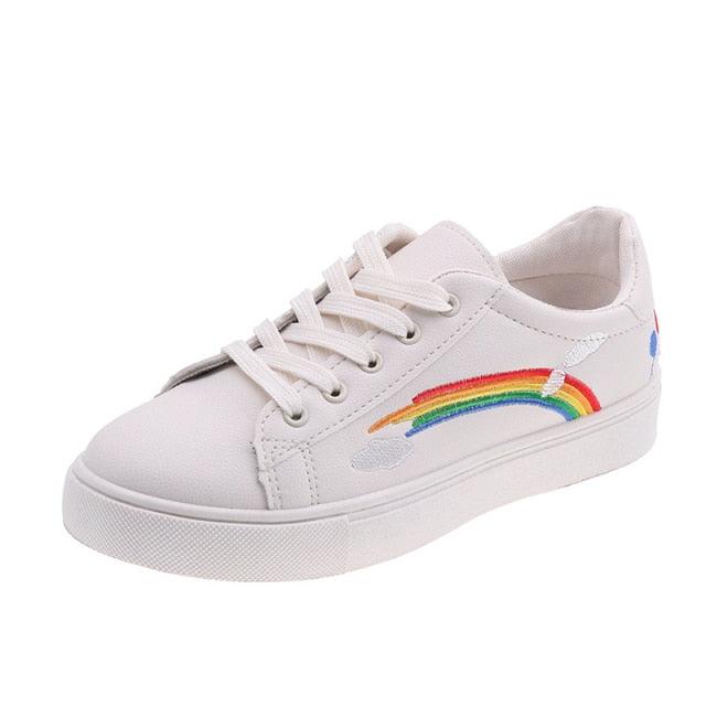 Spring Fashion Breathble Women Sneakers Leather Platform Shoes Women Lace Up Casual Shoes White Fashion Sneakers White PU Leather Platform Sneaker For Women Lace Up Walking Sneakers Stevvex