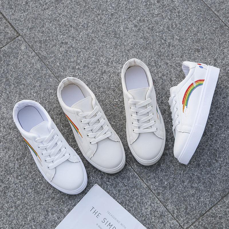 Spring Fashion Breathble Women Sneakers Leather Platform Shoes Women Lace Up Casual Shoes White Fashion Sneakers White PU Leather Platform Sneaker For Women Lace Up Walking Sneakers Stevvex