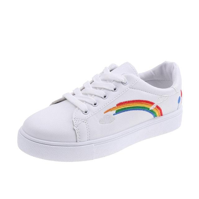 Spring Fashion Breathble Women Sneakers Leather Platform Shoes Women Lace Up Casual Shoes White Fashion Sneakers White PU Leather Platform Sneaker For Women Lace Up Walking Sneakers Stevvex