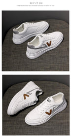Spring Fashion Breathble Women Sneakers Leather Platform Shoes Women Lace Up Casual Shoes White Fashion Sneakers White PU Leather Platform Sneaker For Women Lace Up Walking Sneakers Stevvex