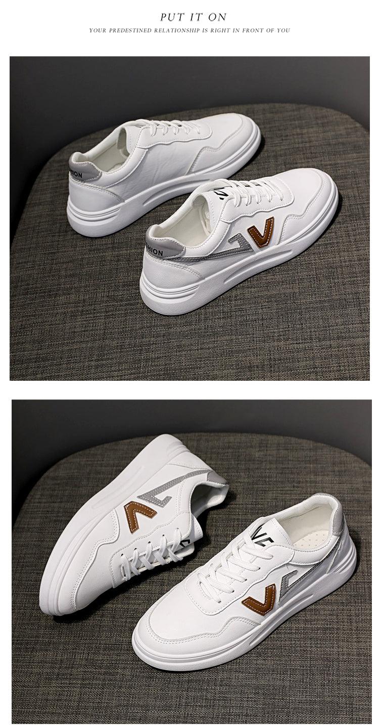 Spring Fashion Breathble Women Sneakers Leather Platform Shoes Women Lace Up Casual Shoes White Fashion Sneakers White PU Leather Platform Sneaker For Women Lace Up Walking Sneakers Stevvex