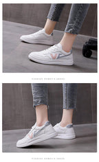 Spring Fashion Breathble Women Sneakers Leather Platform Shoes Women Lace Up Casual Shoes White Fashion Sneakers White PU Leather Platform Sneaker For Women Lace Up Walking Sneakers Stevvex