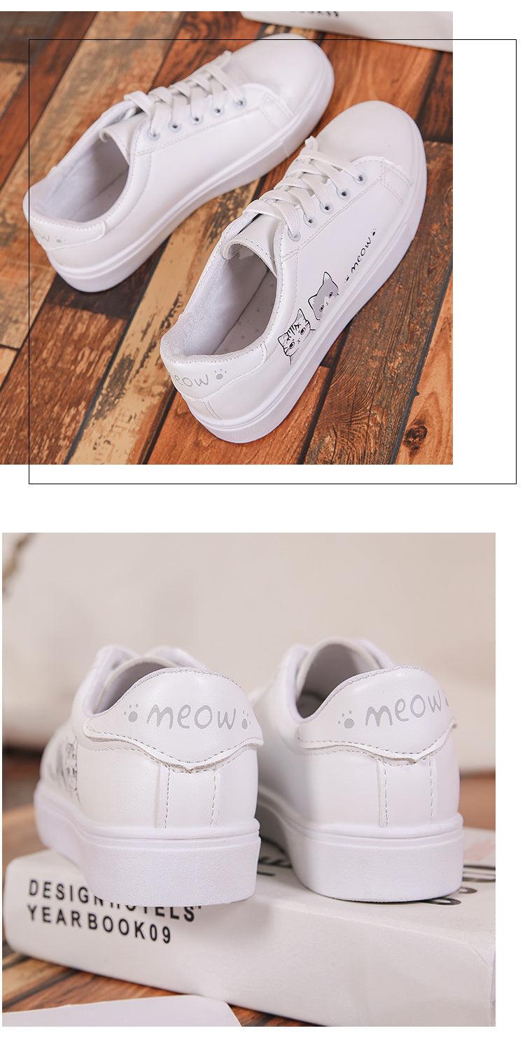 Spring Fashion Breathble Women Sneakers Leather Platform Shoes Women Lace Up Casual Shoes White Fashion Sneakers White PU Leather Platform Sneaker For Women Lace Up Walking Sneakers Stevvex