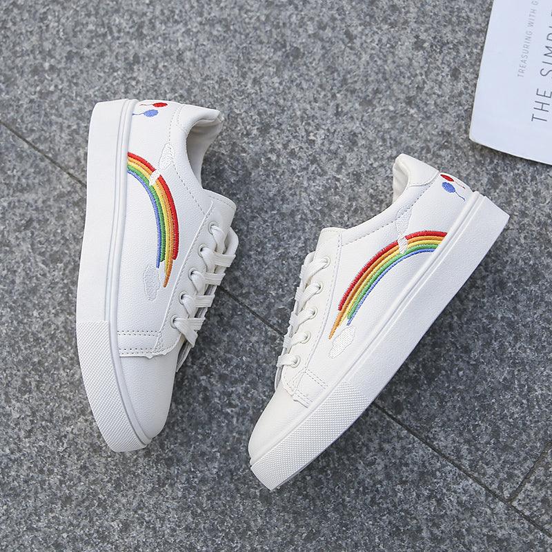 Spring Fashion Breathble Women Sneakers Leather Platform Shoes Women Lace Up Casual Shoes White Fashion Sneakers White PU Leather Platform Sneaker For Women Lace Up Walking Sneakers Stevvex
