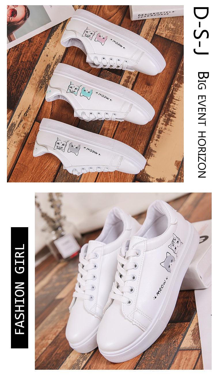 Spring Fashion Breathble Women Sneakers Leather Platform Shoes Women Lace Up Casual Shoes White Fashion Sneakers White PU Leather Platform Sneaker For Women Lace Up Walking Sneakers Stevvex