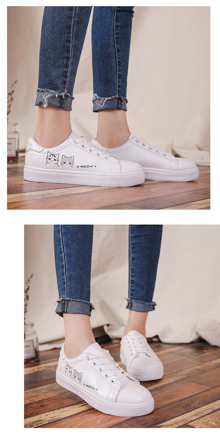 Spring Fashion Breathble Women Sneakers Leather Platform Shoes Women Lace Up Casual Shoes White Fashion Sneakers White PU Leather Platform Sneaker For Women Lace Up Walking Sneakers Stevvex