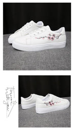 Spring Fashion Breathble Women Sneakers Leather Platform Shoes Women Lace Up Casual Shoes White Fashion Sneakers White PU Leather Platform Sneaker For Women Lace Up Walking Sneakers Stevvex