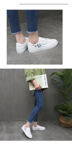 Spring Fashion Breathble Women Sneakers Leather Platform Shoes Women Lace Up Casual Shoes White Fashion Sneakers White PU Leather Platform Sneaker For Women Lace Up Walking Sneakers Stevvex
