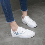 Spring Fashion Breathble Women Sneakers Leather Platform Shoes Women Lace Up Casual Shoes White Fashion Sneakers White PU Leather Platform Sneaker For Women Lace Up Walking Sneakers Stevvex