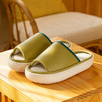 Spring Home Cotton Slippers All Season Flip Flops EVA Hemp Indoor Women Couples Men Thick Sole Non-Slip Bath Shower Shoes Platform Slides Quick Dry Slippers Thick Massage Shoes Stevvex