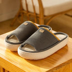 Spring Home Cotton Slippers All Season Flip Flops EVA Hemp Indoor Women Couples Men Thick Sole Non-Slip Bath Shower Shoes Platform Slides Quick Dry Slippers Thick Massage Shoes Stevvex