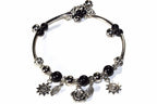Spring Love Charm Bracelet Turquoise Beads Silver Charms