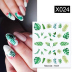 Spring Simple Green Theme Water Decal Sticker Flower Leaf Tree Summer Slider For Manicuring Nail Art Watermarks Art Decoration Manicure Tools Nail Watermark Decals iridescent Decoration Nail Self-Adhesive Decals Nail Stickers Water Transfer Fresh Nail Stevvex
