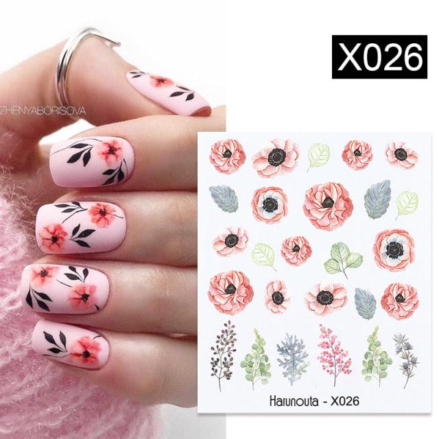 Spring Simple Green Theme Water Decal Sticker Flower Leaf Tree Summer Slider For Manicuring Nail Art Watermarks Art Decoration Manicure Tools Nail Watermark Decals iridescent Decoration Nail Self-Adhesive Decals Nail Stickers Water Transfer Fresh Nail Stevvex