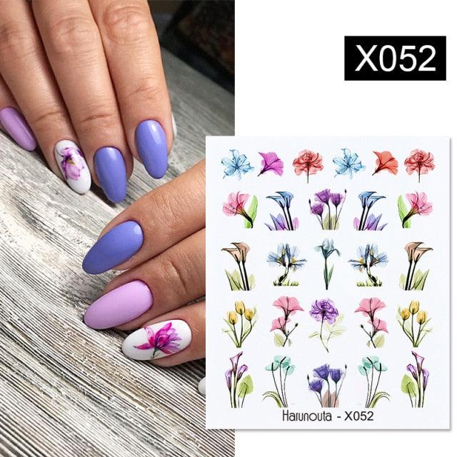 Spring Simple Green Theme Water Decal Sticker Flower Leaf Tree Summer Slider For Manicuring Nail Art Watermarks Art Decoration Manicure Tools Nail Watermark Decals iridescent Decoration Nail Self-Adhesive Decals Nail Stickers Water Transfer Fresh Nail Stevvex