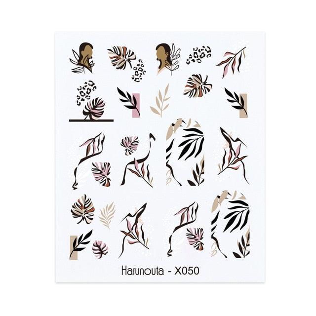 Spring Simple Green Theme Water Decal Sticker Flower Leaf Tree Summer Slider For Manicuring Nail Art Watermarks Art Decoration Manicure Tools Nail Watermark Decals iridescent Decoration Nail Self-Adhesive Decals Nail Stickers Water Transfer Fresh Nail Stevvex