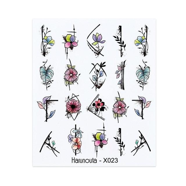 Spring Simple Green Theme Water Decal Sticker Flower Leaf Tree Summer Slider For Manicuring Nail Art Watermarks Art Decoration Manicure Tools Nail Watermark Decals iridescent Decoration Nail Self-Adhesive Decals Nail Stickers Water Transfer Fresh Nail Stevvex