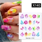 Spring Simple Green Theme Water Decal Sticker Flower Leaf Tree Summer Slider For Manicuring Nail Art Watermarks Art Decoration Manicure Tools Nail Watermark Decals iridescent Decoration Nail Self-Adhesive Decals Nail Stickers Water Transfer Fresh Nail Stevvex