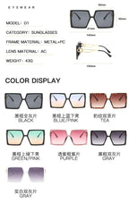 Square Oversized Sunglasses for Women Men Flat Top Fashion Shades Big Frame Sunglasses For Women With Hollow Glasses & New Legs Fashionable Sunglasses For Men & Women Stevvex