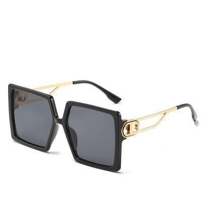 Square Oversized Sunglasses for Women Men Flat Top Fashion Shades Big Frame Sunglasses For Women With Hollow Glasses & New Legs Fashionable Sunglasses For Men & Women Stevvex