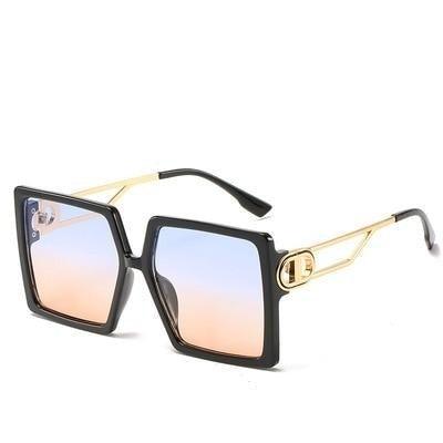 Square Oversized Sunglasses for Women Men Flat Top Fashion Shades Big Frame Sunglasses For Women With Hollow Glasses & New Legs Fashionable Sunglasses For Men & Women Stevvex