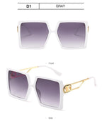 Square Oversized Sunglasses for Women Men Flat Top Fashion Shades Big Frame Sunglasses For Women With Hollow Glasses & New Legs Fashionable Sunglasses For Men & Women Stevvex