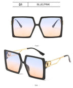 Square Oversized Sunglasses for Women Men Flat Top Fashion Shades Big Frame Sunglasses For Women With Hollow Glasses & New Legs Fashionable Sunglasses For Men & Women Stevvex