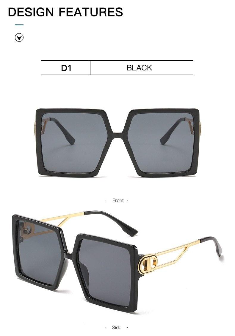 Square Oversized Sunglasses for Women Men Flat Top Fashion Shades Big Frame Sunglasses For Women With Hollow Glasses & New Legs Fashionable Sunglasses For Men & Women Stevvex