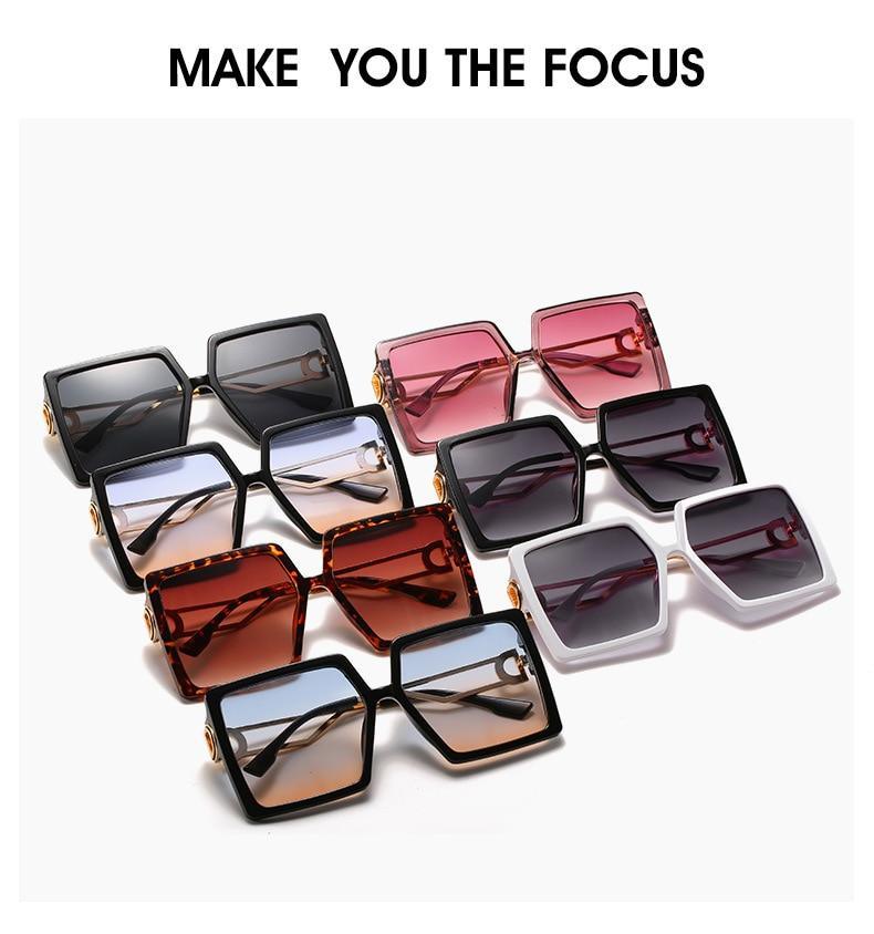Square Oversized Sunglasses for Women Men Flat Top Fashion Shades Big Frame Sunglasses For Women With Hollow Glasses & New Legs Fashionable Sunglasses For Men & Women Stevvex